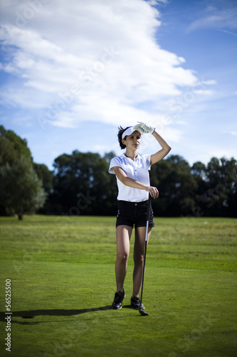 Wallpaper Mural Girl playing golf on grass in summer  Torontodigital.ca