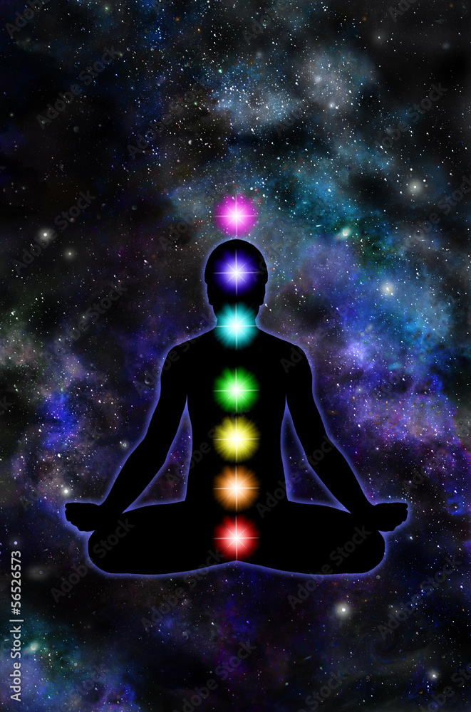 Chakra Meditation on Space Background Chakra Meditation on Space Background