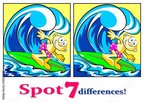 The surfer - Find the seven differences