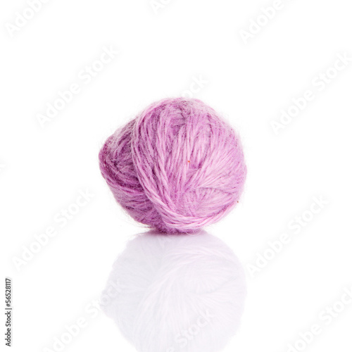 ball of yarn on white background