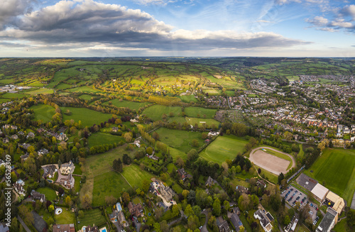 Idyllic rural  aerial view  Cheltenham UK
