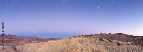 Desert sunset and moonlight