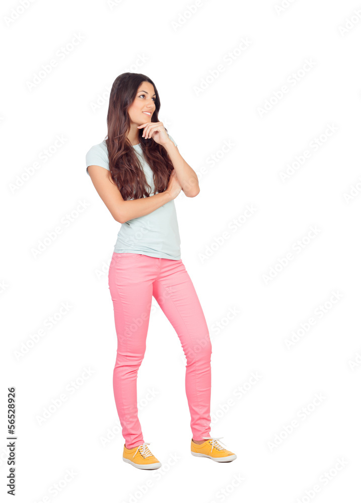 Pensive casual girl Pensive casual girl