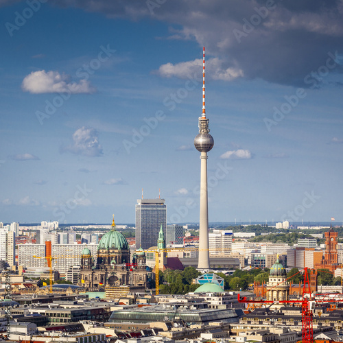 Canvas Print Fernsehturm television tower, Berlin views, Germany