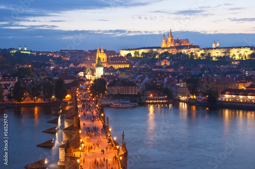 Fotografie St Vitus Cathedral, Prague Castle and Charles Bridge
