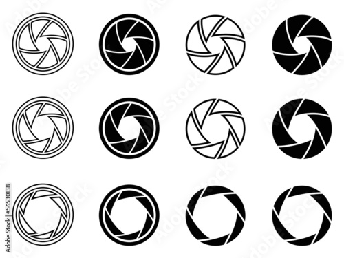 Camera shutter aperture icons