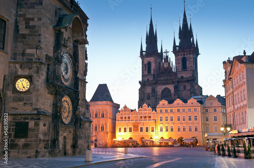 Old Town Hall, Church of our Lady Tyn, Prague photo
