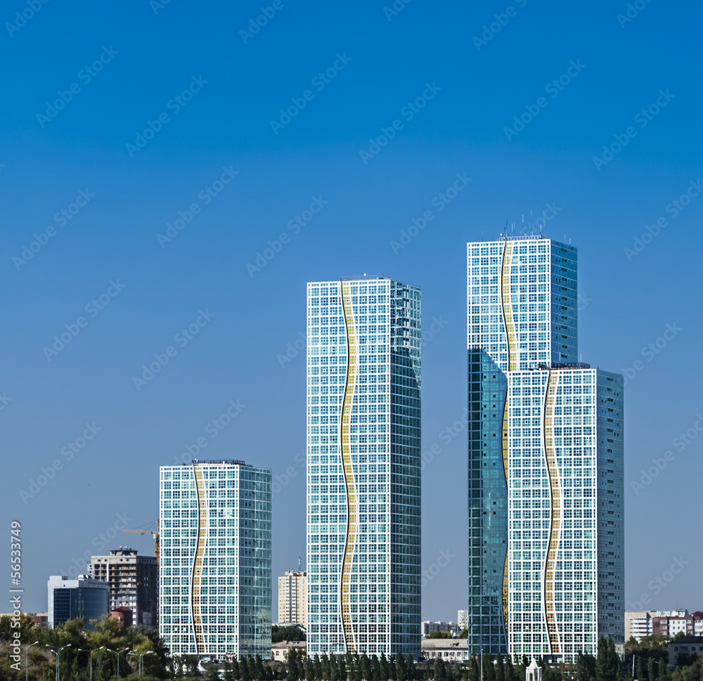 Group of modern skyscrapers