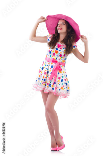 Woman wearing panama ready for summer vacation
