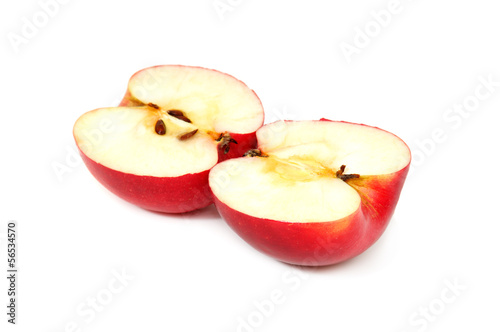 cut apple isolated on white