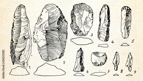 Flint implements from Ahrensburg, Germany photo