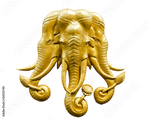 Statue of gold elephant