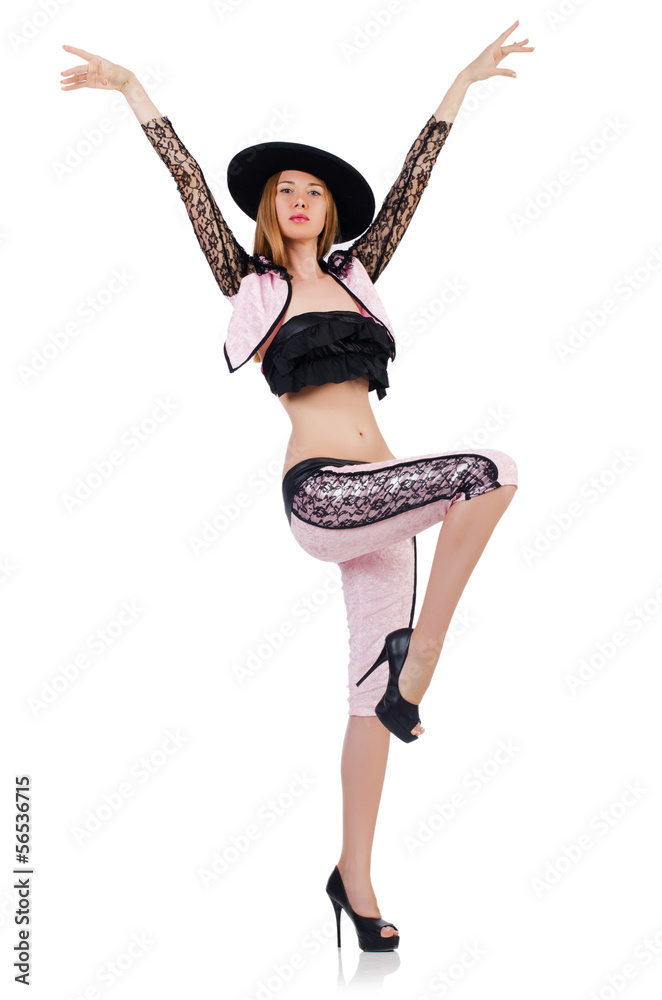 Woman toreador isolated on the white Woman toreador isolated on the white