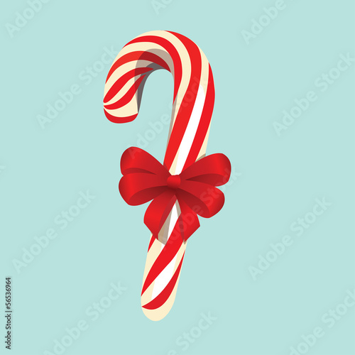 Candy cane isolated, vector illustration
