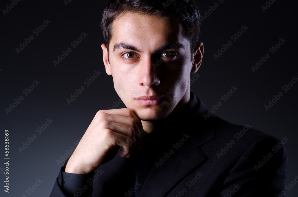 Obraz premium Handsome man in studio shooting