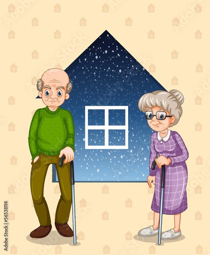 A grandfather and a grandmother