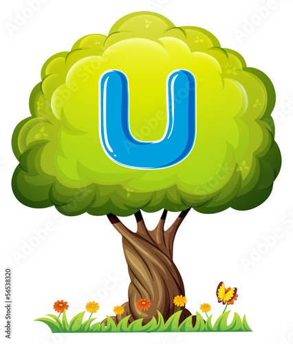 A tree with a letter U