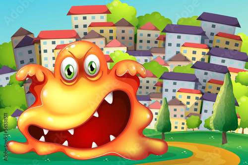 An angry monster at the village