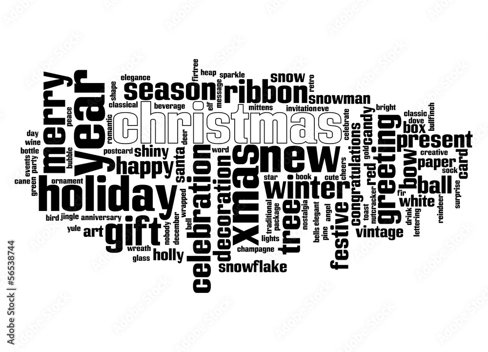 Christmas text cloud Christmas text cloud
