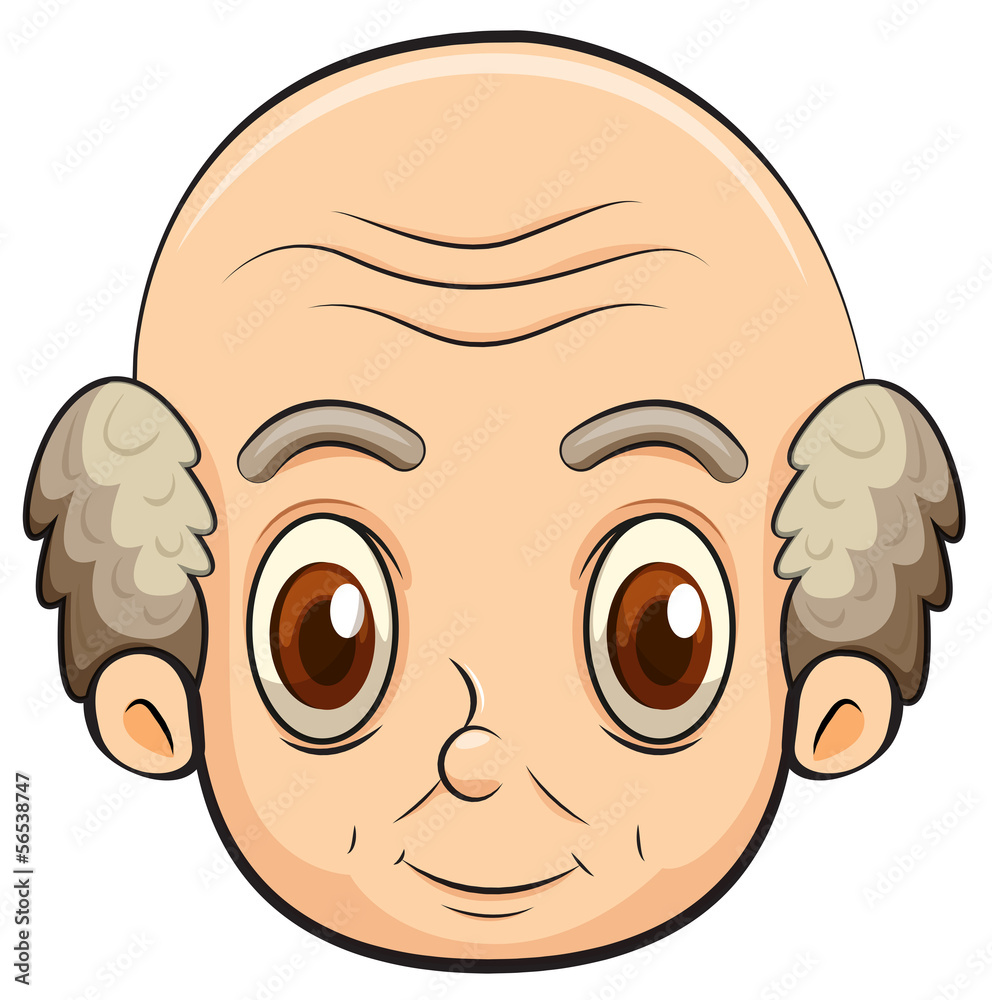 Naklejka premium A bald old man
