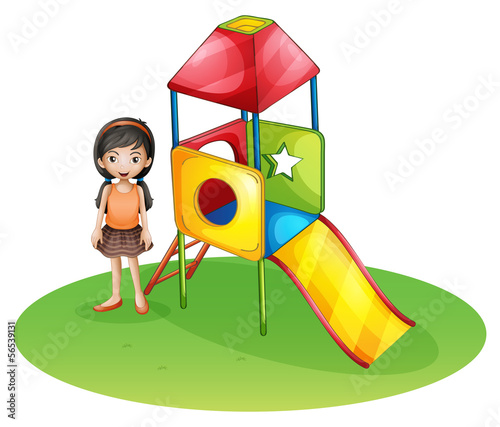 A cute girl at the playground