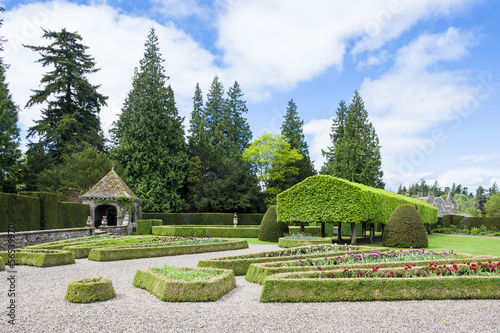 Italian garden of Glamis Castle, Angus, Scotland