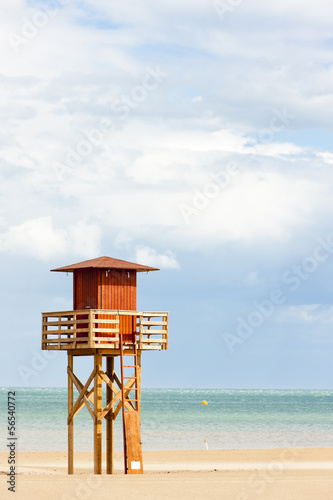 lifeguard cabin on the beach in Narbonne Plage, Languedoc-Roussi © Richard Semik