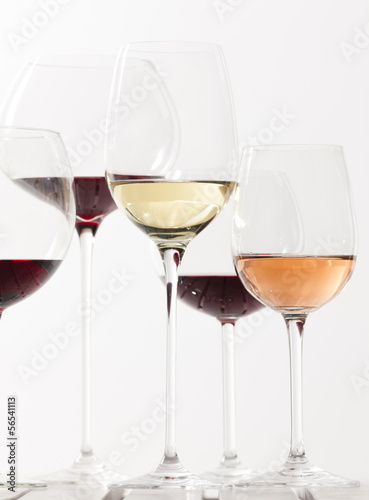 still life of wine glasses with wine