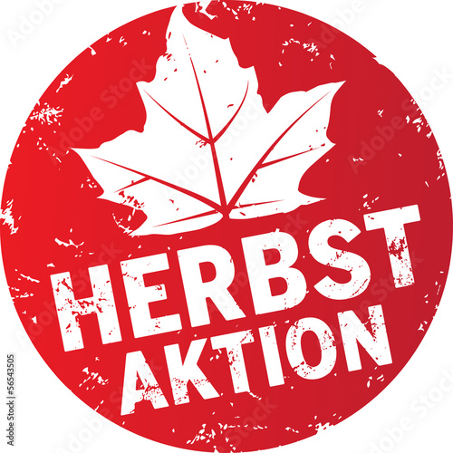 roter stempelbutton herbstaktion