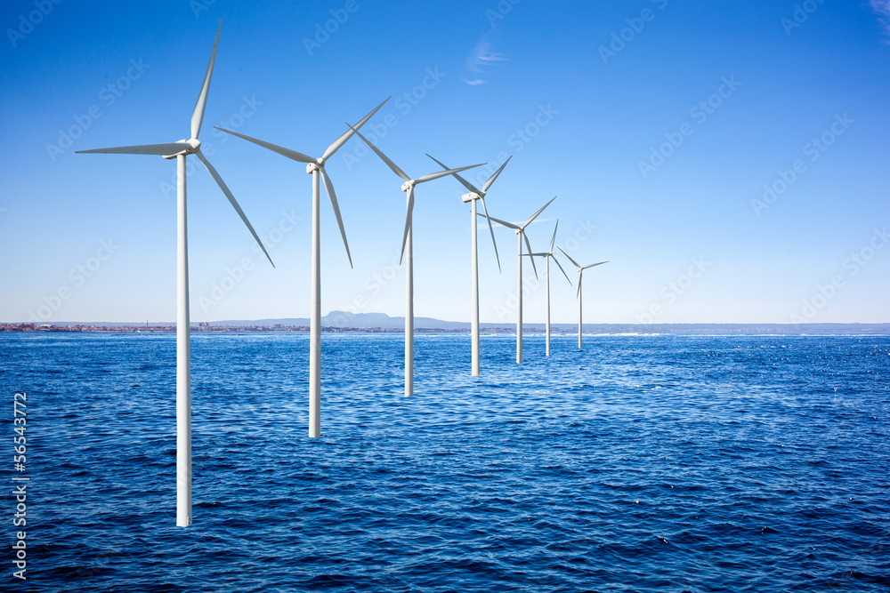 Wind generators turbines in the sea Wind generators turbines in the sea