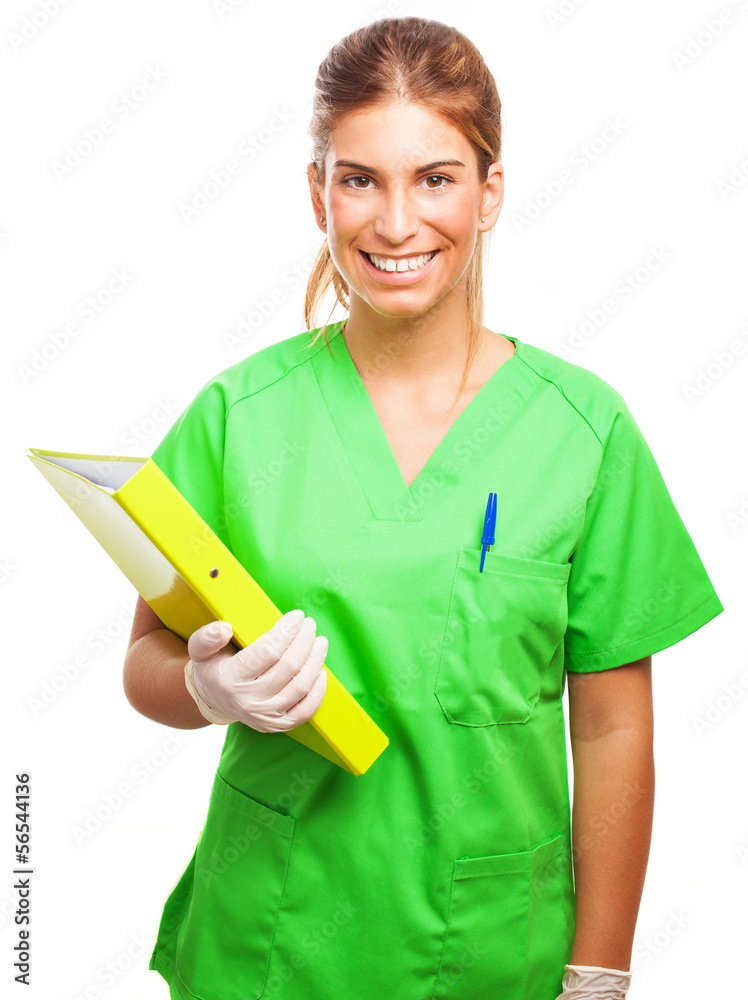 young nurse standing isolated on white background young nurse standing isolated on white background