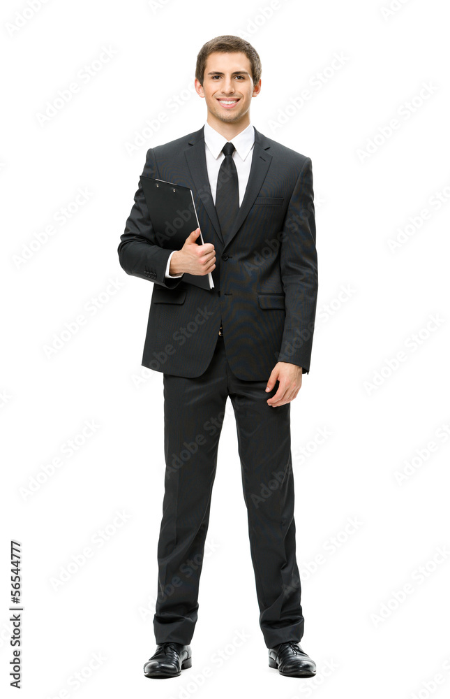 Full-length portrait of businessman with folder Full-length portrait of businessman with folder