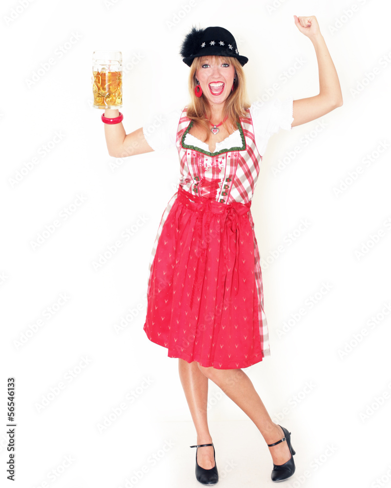 Gut gelaunte Oktoberfestbesucherin Gut gelaunte Oktoberfestbesucherin