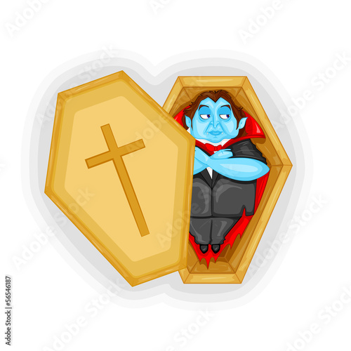 Dracula laying in Coffin