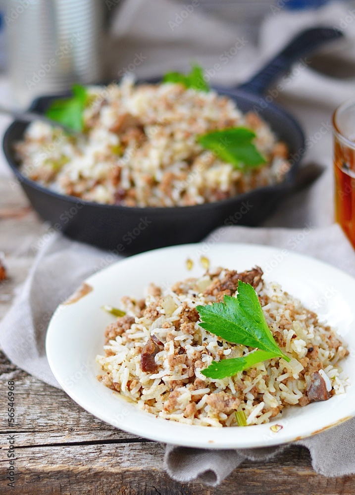 Dirty rice with ground beef Dirty rice with ground beef