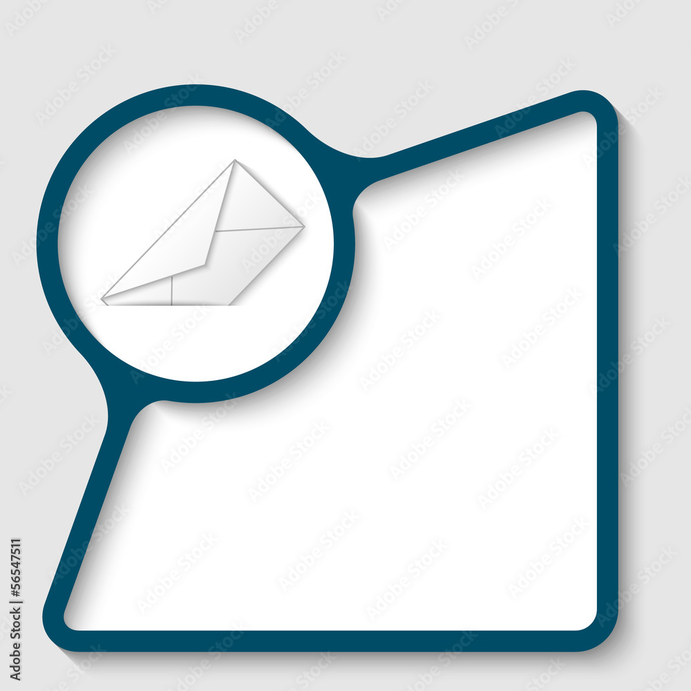 blue text frame with envelope blue text frame with envelope