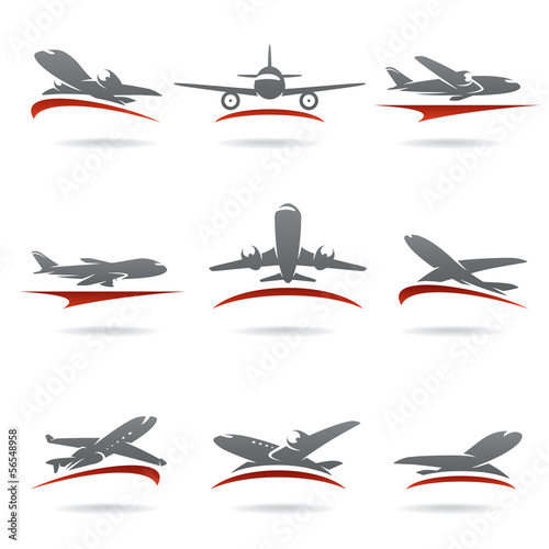 Airplane set. Vector