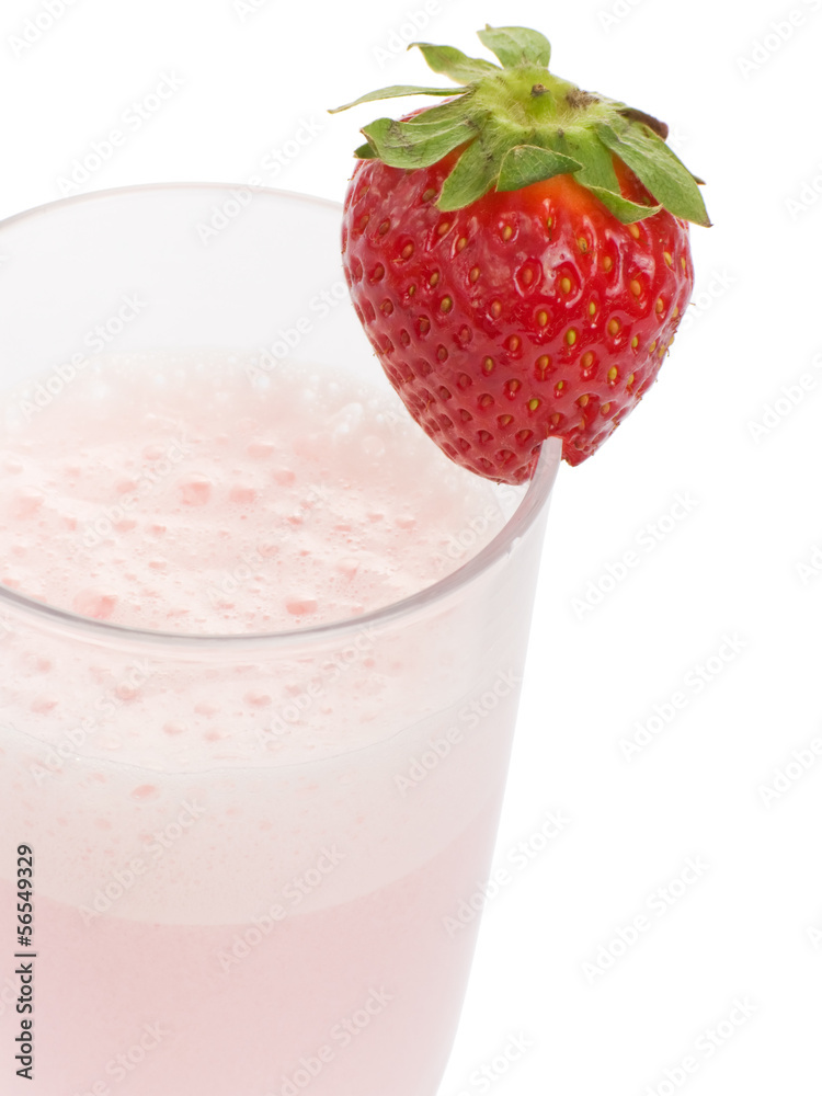 Smoothie made with strawberries isolated on white background. Smoothie made with strawberries isolated on white background.