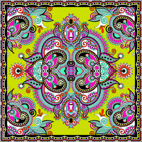 Traditional ornamental floral paisley bandanna