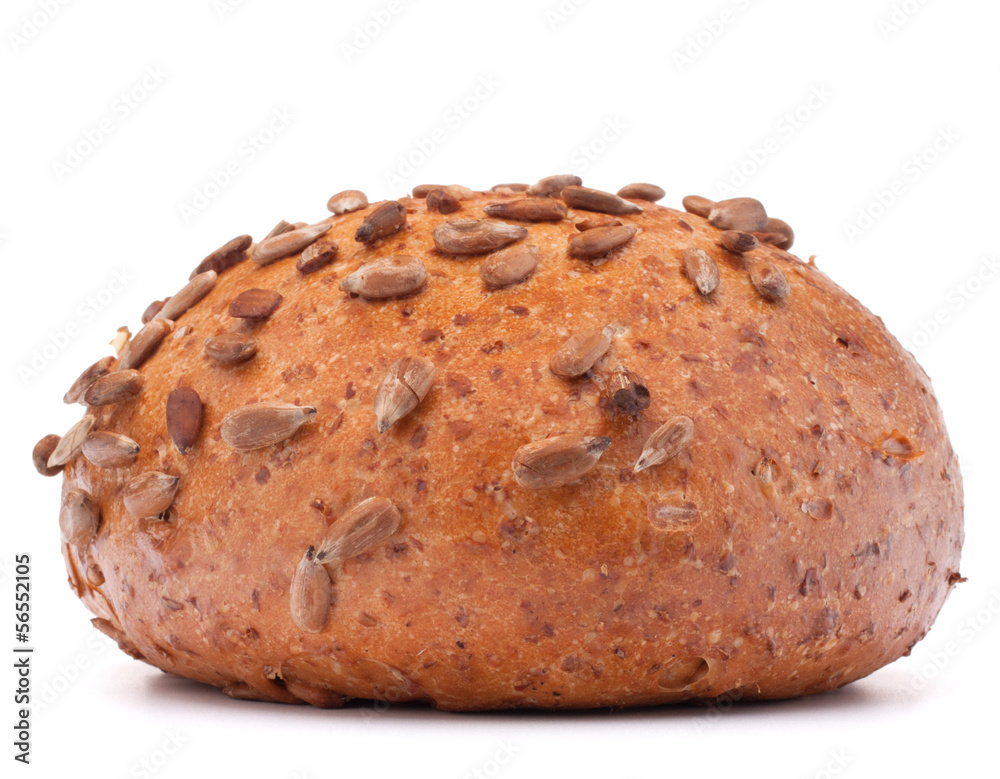 Hamburger bun or roll with sesame seeds cutout Hamburger bun or roll with sesame seeds cutout