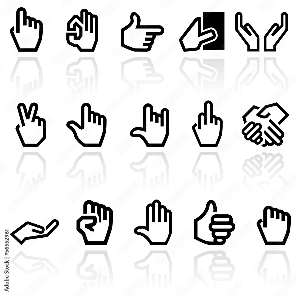 Hands vector icons set. EPS 10. Hands vector icons set. EPS 10.