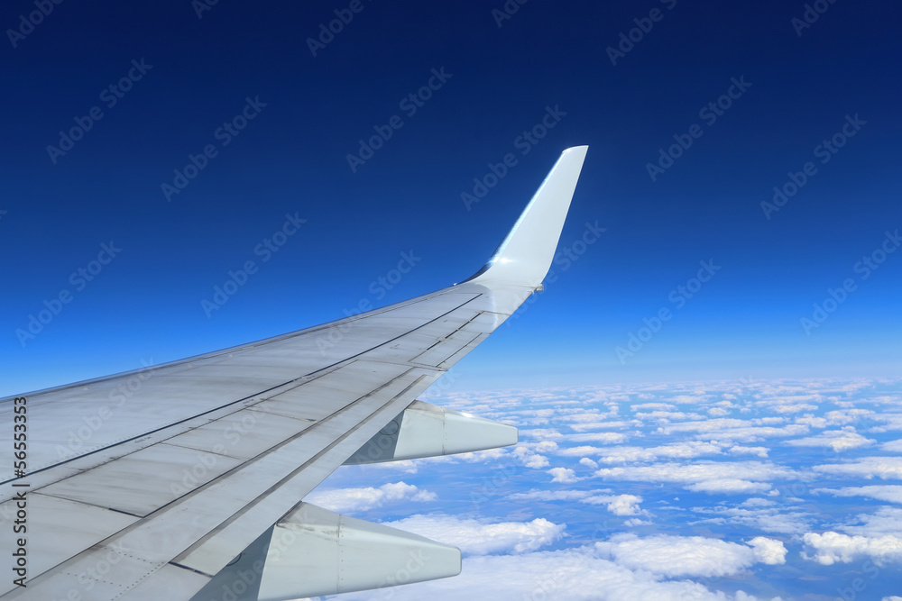 Obraz premium Plane wing in flight