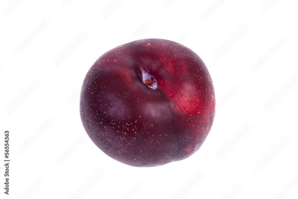 Whole plum isolated on white