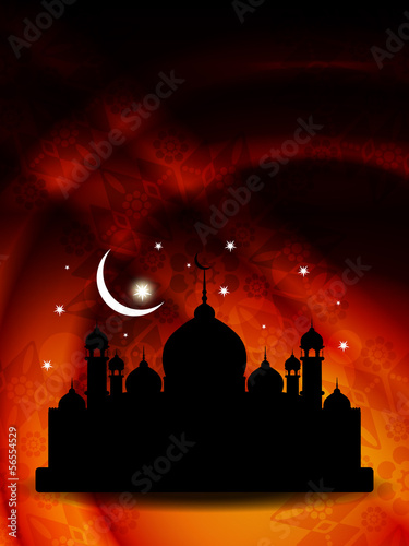 religious eid background with mosque.