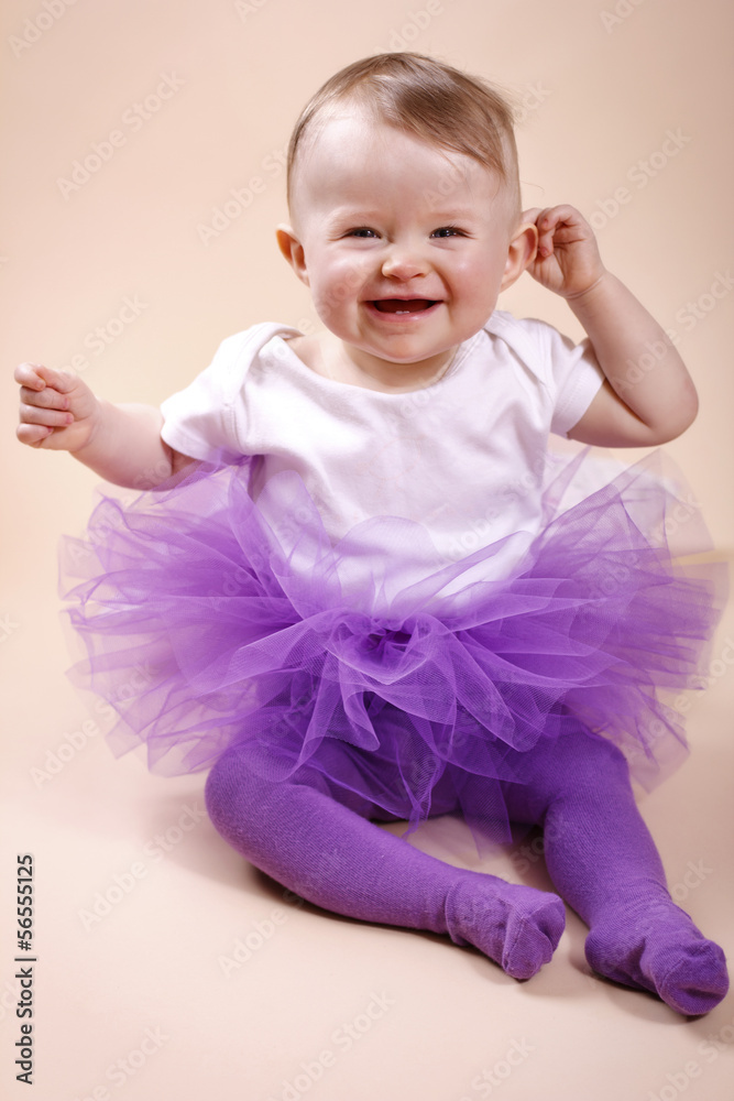 Little baby girl sitting in tutu skirt Little baby girl sitting in tutu skirt