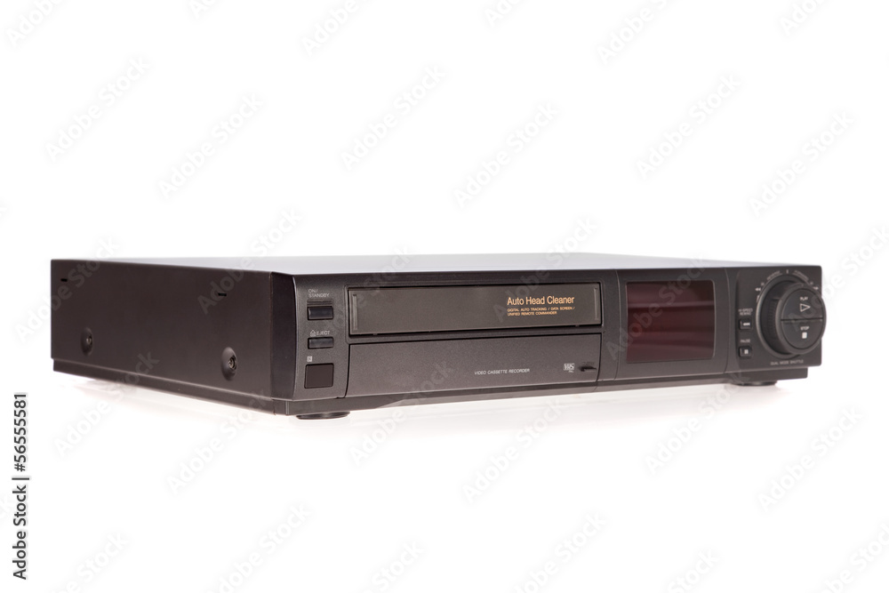 Old VCR, Video Cassette Recorder isolated on white background Old VCR, Video Cassette Recorder isolated on white background