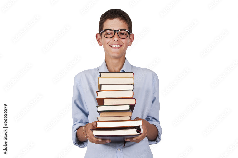 girl carrying books isolated on white background girl carrying books isolated on white background