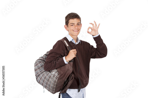 Obraz na plátně nod student isolated on white
