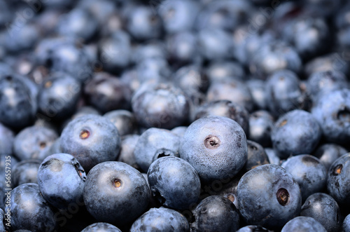 Ripe blueberries in the market