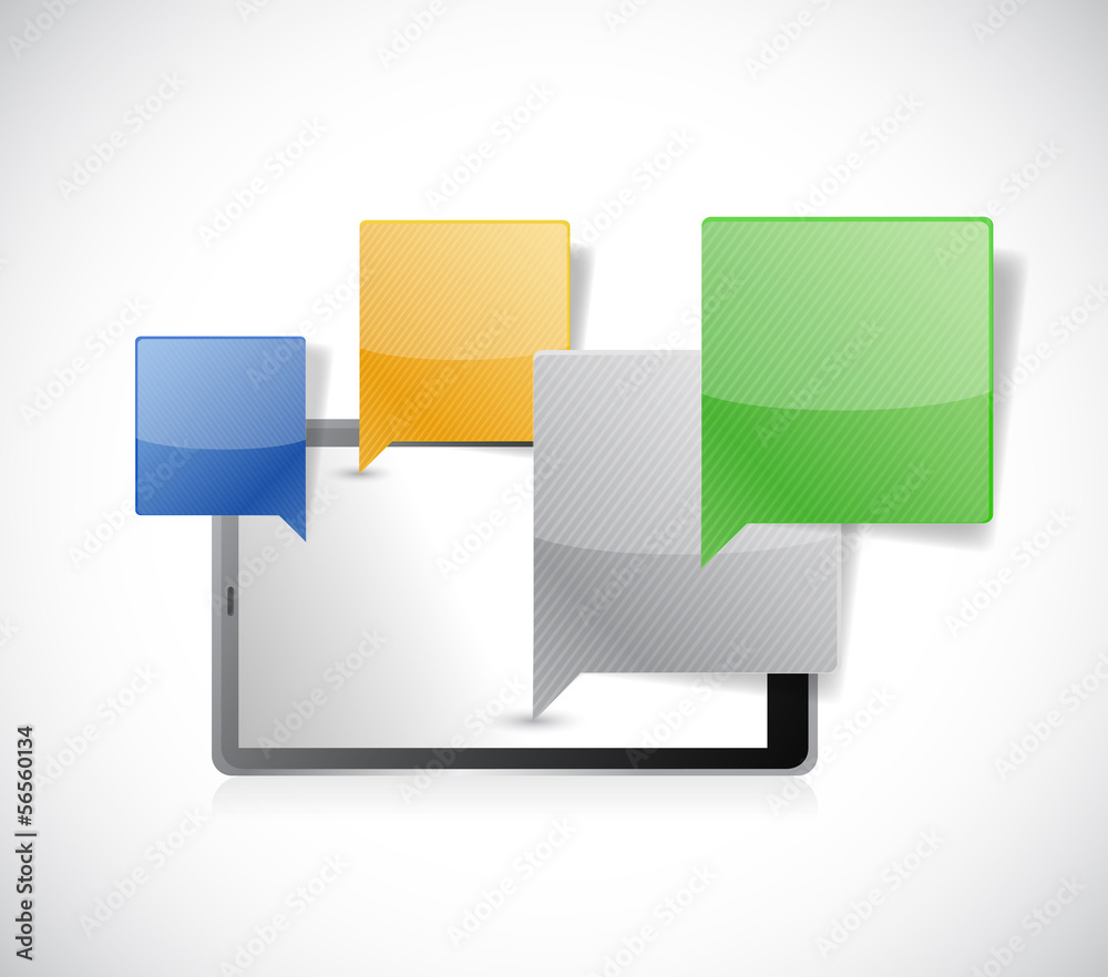 tablet communication concept illustration